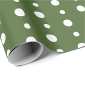 Groen en Wit Polka Dot Kerst Verpakking Papier (Rol Hoek)