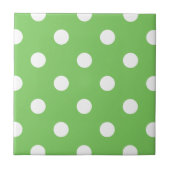 Groen en wit polka dot pattern tegel tegeltje (Voorkant)