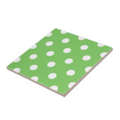 Groen en wit polka dot pattern tegel tegeltje (Zijkant)