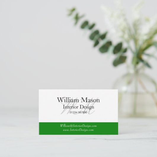 Groen en wit professioneel Visitekaartje (Staand voorkant)
