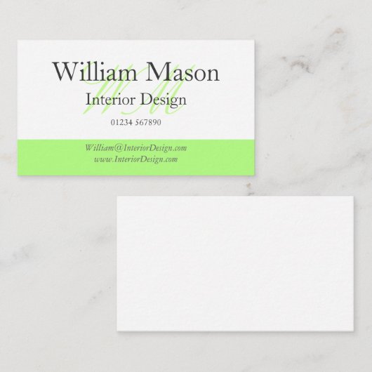 Groen en wit professioneel Visitekaartje (Voorkant / Achterkant)