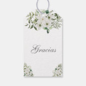 Groen en wit Quinceanera Floral Cadeaulabel (Achterkant)