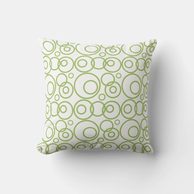 Groen en wit ringenpatroon kussen (Voorkant)