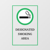 Groen en Wit Roken Gebied Metaal A-Frame Raamsticker (Vel)
