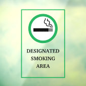 Groen en Wit Roken Gebied Metaal A-Frame Raamsticker (Vel 3)