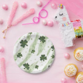 Groen en wit rotspatroon Iers papieren bord (Feest)