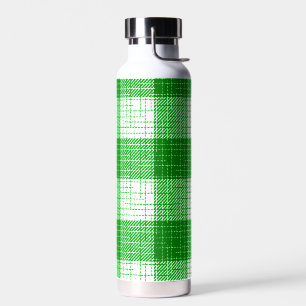 Groen en wit ruitjespatroon met vette strepen waterfles