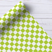 Groen en wit schaakbordpatroon cadeaupapier