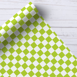 Groen en wit schaakbordpatroon cadeaupapier