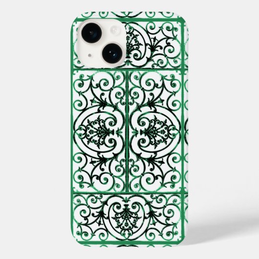 Groen en wit schuifpatroon Case-Mate iPhone case (Achterkant)