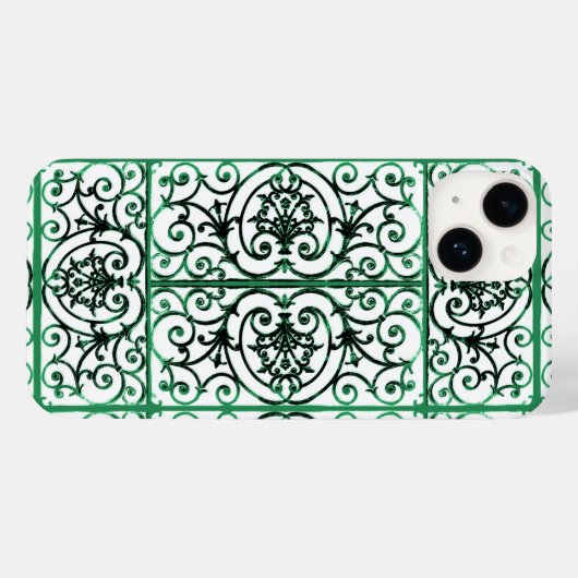 Groen en wit schuifpatroon Case-Mate iPhone case (Achterkant (horizontaal))