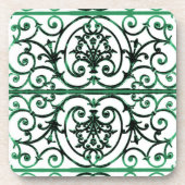 Groen en wit schuifpatroon onderzetter (Voorkant)