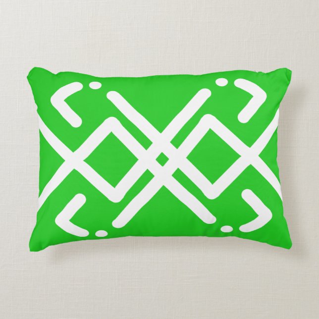 Groen en wit Sha 1 Accent Kussen (Voorkant)