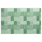Groen en wit Shamrock Pattern Faux Patchwork Stof (Fat Quarter)