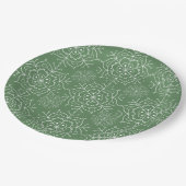 Groen en wit sneeuwvlok Kerstmis Papier bord (Gekanteld)