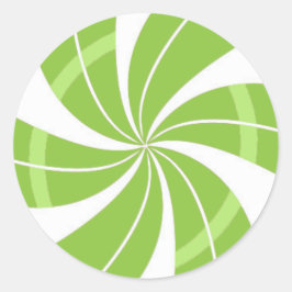 Groen en wit snoepjes werveling, pepermunt snoep ronde sticker