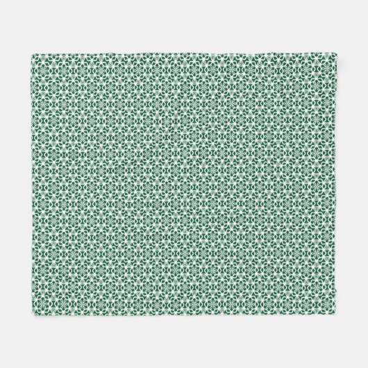 Groen en wit Snowflake Lace Fleece Blanket (Voorkant (Horizontaal))