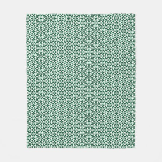 Groen en wit Snowflake Lace Fleece Blanket Deken (Voorkant)