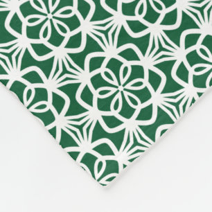Groen en wit Snowflake Lace Fleece Blanket Deken