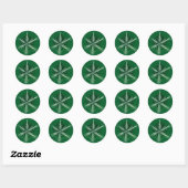 Groen en wit Snowflake Sticker (Vel)