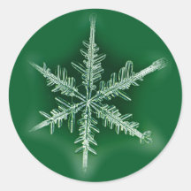 Groen en wit Snowflake Sticker
