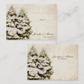 Groen en wit Snowflake  Zitplaats Kaart Plaatskaartje (Voorkant / Achterkant)