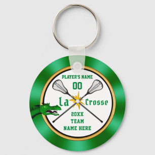Groen en wit, speciaal gepersonaliseerd Lacrosse S Sleutelhanger