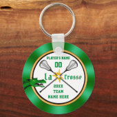 Groen en wit, speciaal gepersonaliseerd Lacrosse S Sleutelhanger (Voorkant)