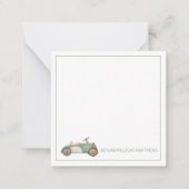 Groen en Wit  Speelgoed Auto Gepersonaliseerd Notitiekaartje (Voorkant)