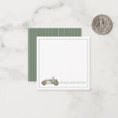 Groen en Wit  Speelgoed Auto Gepersonaliseerd Notitiekaartje (Voorkant / Achterkant in situ)