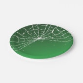 Groen en wit sprankelend diamanten spinnenweb papieren bordje (Gekanteld)