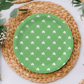 Groen en wit St Patrick's Day Shamrock Pattern Papieren Bordje