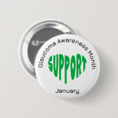 Groen en Wit Staar Bewustzijn Maand Ronde Button 5,7 Cm (Voorkant /achterkant)