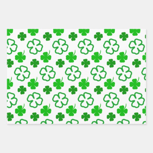 Groen en wit staartwapier van Patrick's Day Inpakpapier Vel (Voorkant 3)