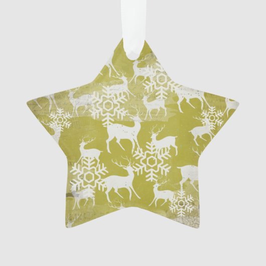 Groen en wit Ster Acryl Ornament (voorkant)