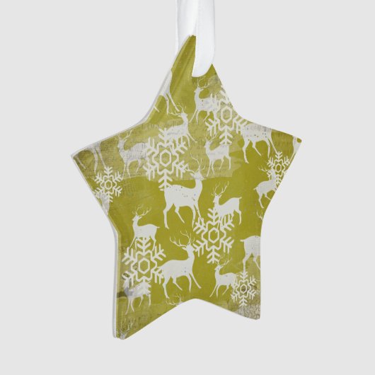 Groen en wit Ster Acryl Ornament (voorkant)