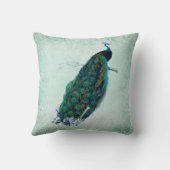 Groen en wit stijlvol werkstuk kussen (Achterkant)