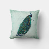 Groen en wit  stijlvol werkstuk kussen (Voorkant)