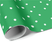 Groen En Wit Stippenpatroon Cadeaupapier (Rol Hoek)