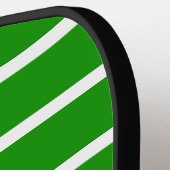 Groen en wit streepjesontwerp pickleball paddle (Links Detail)