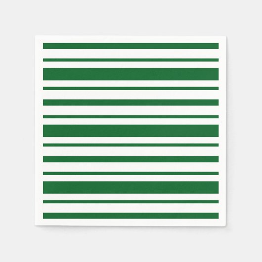 Groen en wit streeppatroon servet (Voorkant)