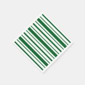 Groen en wit streeppatroon servet (Hoek)