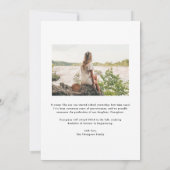 Groen en wit strepenpatroon Foto Afstuderen Aankondiging (Achterkant)