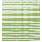 Groen en Wit Stripe Designer Douchegordijn (Voorkant)
