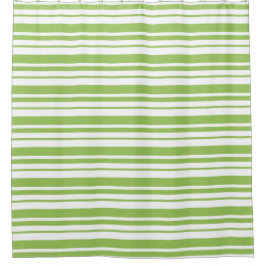 Groen en Wit Stripe Designer Douchegordijn