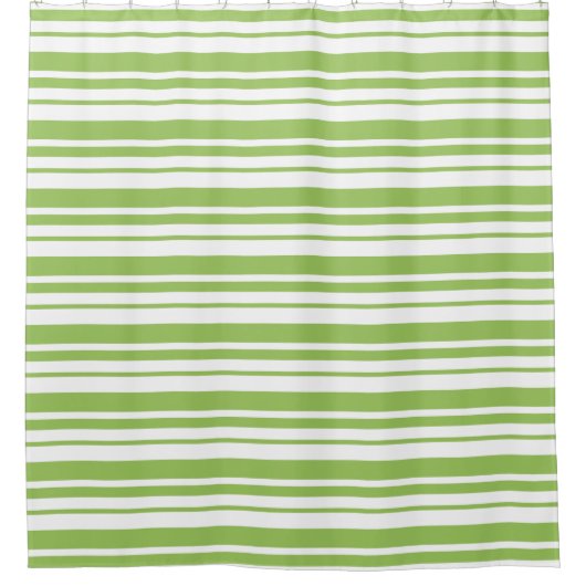 Groen en Wit Stripe Designer Douchegordijn (Voorkant)