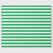 Groen en wit Stripes Patroon Cadeaupapier (Vlak)