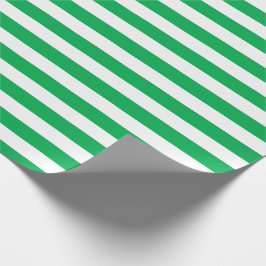Groen en wit Stripes Patroon Cadeaupapier