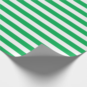 Groen en wit Stripes Patroon Cadeaupapier