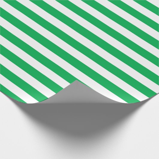 Groen en wit Stripes Patroon Cadeaupapier (Hoek)